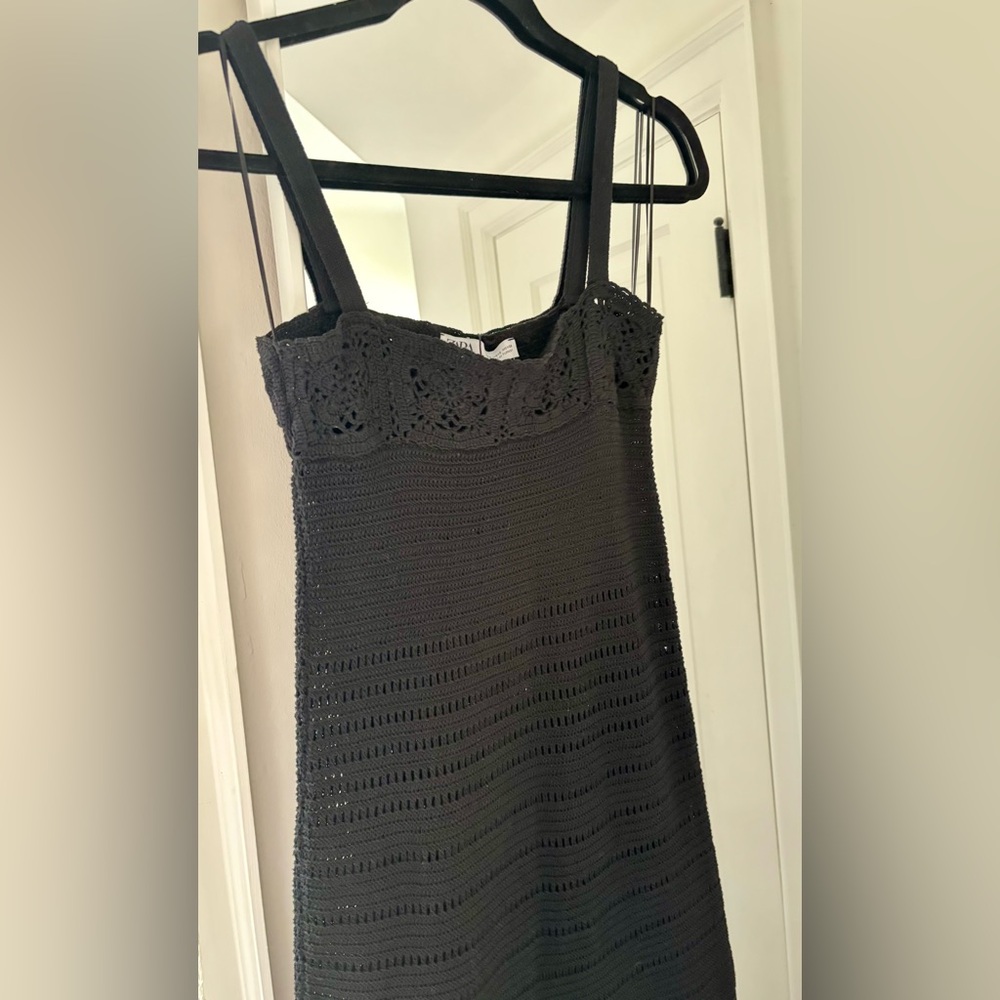 Zara Black Crochet Maxi Dress | Size S - Picture 3 of 7